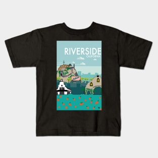 Riverside, California Destination Travel Poster Kids T-Shirt